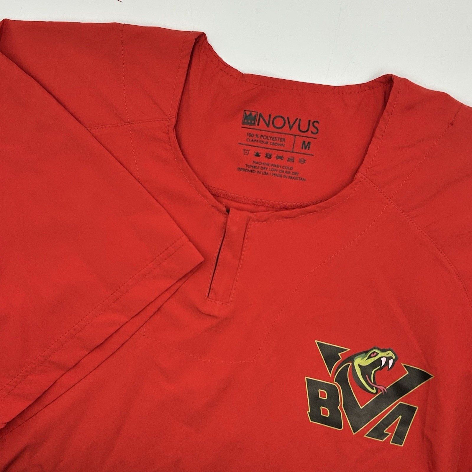 Novus Bva Team Warmup Spring Training Wind Breaker Medium Pullover Snake Logo